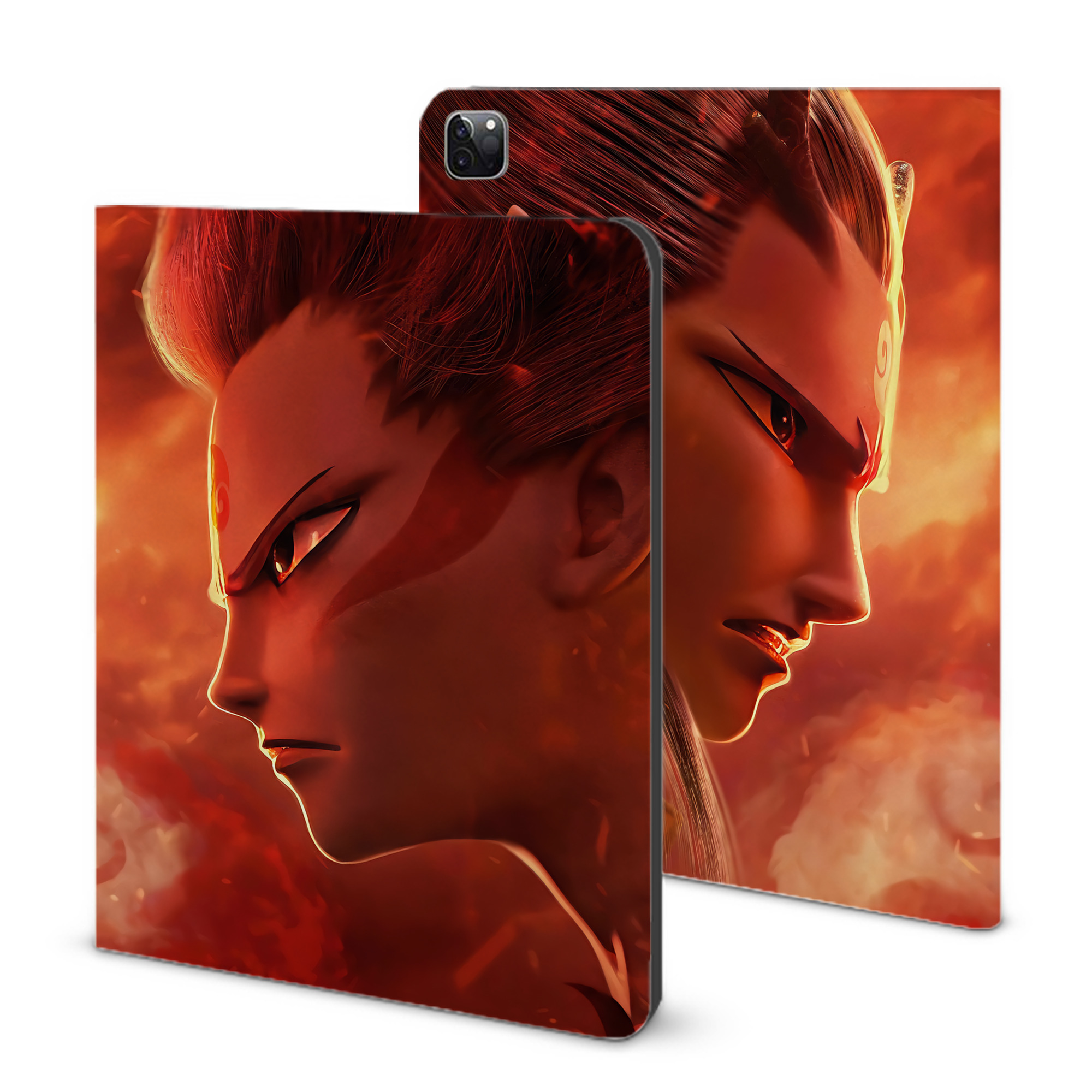 （画像用） Ne Zha 2 ナタ 魔童の大暴れ IPad ケース ブック型 PUレザー TPU 耐衝撃 軽量 薄型 ペン収納なし 全面保護 IPad 各モデル対応